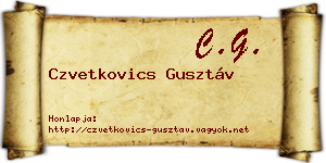 Czvetkovics Gusztáv névjegykártya