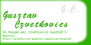 gusztav czvetkovics business card